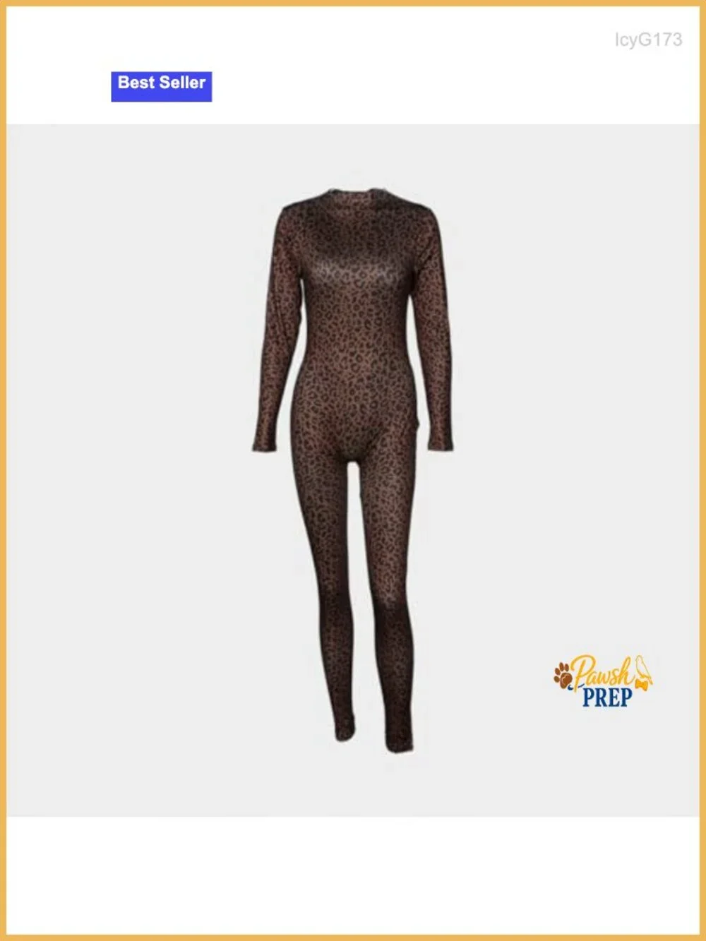 Bodycon Leopard Print Long Sleeve Jumpsuit for Women Night Out Streetwear